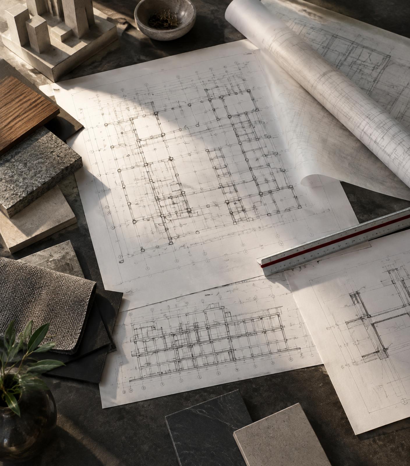 Representative architectural and structural planning drawings